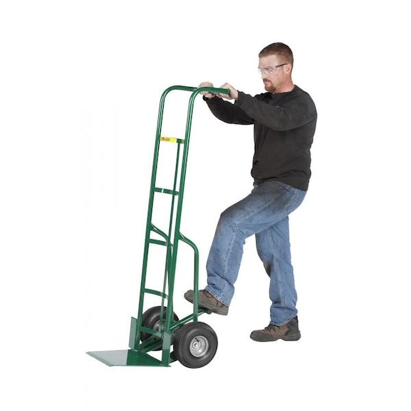 Patented 60" Tall Hand Truck, 8" Solid Rubber, Folding Foot Kick
